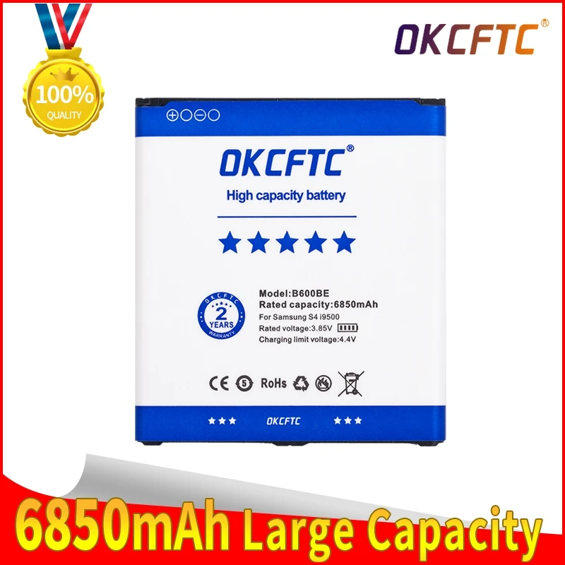 Для Samsung GALAXY S4 I9500 I9502 i9295 GT-I9505 I9508 I959 i337 i545 i959 6850mAh OKCFTC оригинальный аккумулятор B600BC
