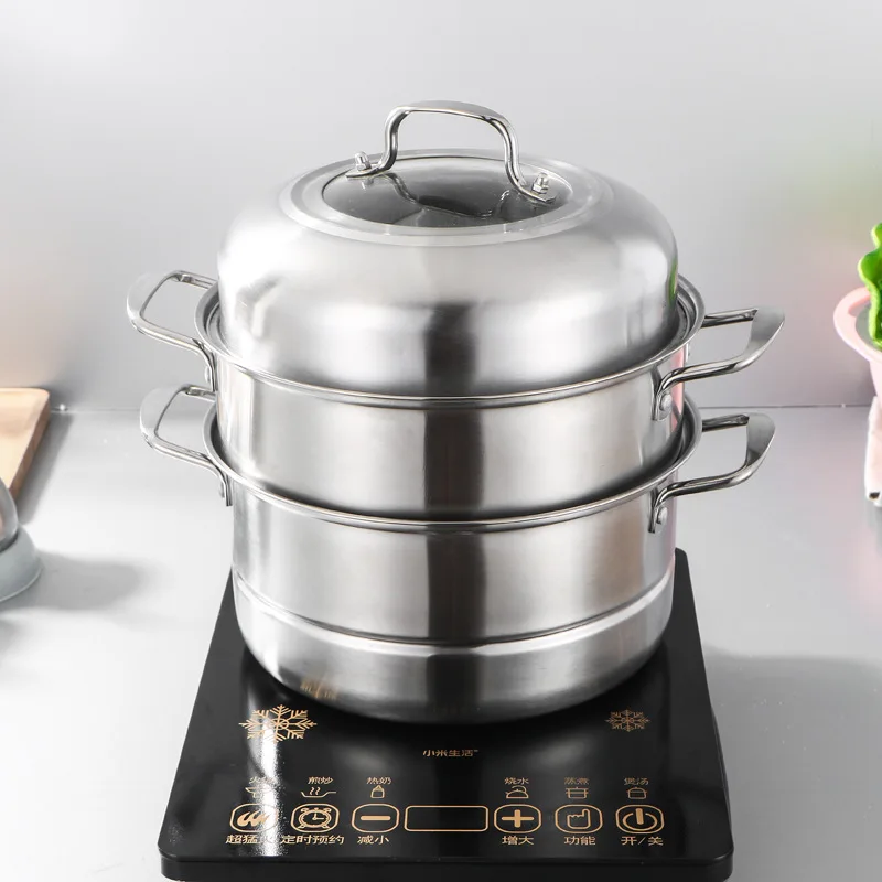Stainless Steel Three Layer Combination Cover Steamer Stew Pot Cooking Pot Multi-functional Household Cooker Household Gas Stove
Stainless Steel Three Layer Combination Cover Steamer Stew Pot Cooking Pot Multi-functional Household Cooker Household Gas Stove