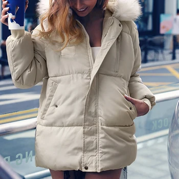 Women Solid Casual Loose Warm Zipper Pockets Down Jacket Coat Female Padded Fur Collar Removeable Padded Hooded Outwear SJ4339M
Women Solid Casual Loose Warm Zipper Pockets Down Jacket Coat Female Padded Fur Collar Removeable Padded Hooded Outwear SJ4339M