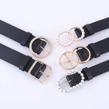 2020 New Style Pearl Button Buckle Belt Women's Belt Combination Fashion Trend Collocation Jeans Ring Ladies Pu Leather Belt
2020 New Style Pearl Button Buckle Belt Women's Belt Combination Fashion Trend Collocation Jeans Ring Ladies Pu Leather Belt
