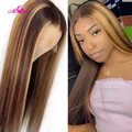 अली कोको # 4/30 उज्ज्वल रंगीन मानव बाल Wigs पूर्व में फंसे मानव बाल विग Ombre रेमी फ्रंटल महिलाओं के लिए काम करता है
