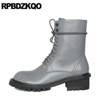 army designer high heel military combat front lace up casual ankle boots autumn 2019 round toe women gray winter chunky shoes
army designer high heel military combat front lace up casual ankle boots autumn 2019 round toe women gray winter chunky shoes