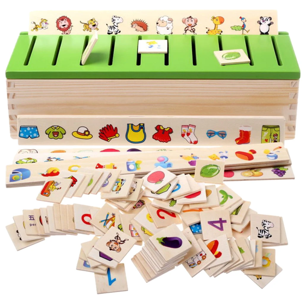 Preschool Kids Sorting Toys Category Matching Wooden Montessori Educational Toys 8 Category Groups with Sorting Box Preschool Kids Sorting Toys Category Matching Wooden Montessori Educational Toys 8 Category Groups with Sorting Box