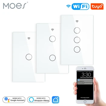 WiFi Smart Wall Light Switch Glass Panel RF433 Smart Life Tuya APP Remote Control Works With Alexa Google Home 1/2/3 Gang
WiFi Smart Wall Light Switch Glass Panel RF433 Smart Life Tuya APP Remote Control Works With Alexa Google Home 1/2/3 Gang