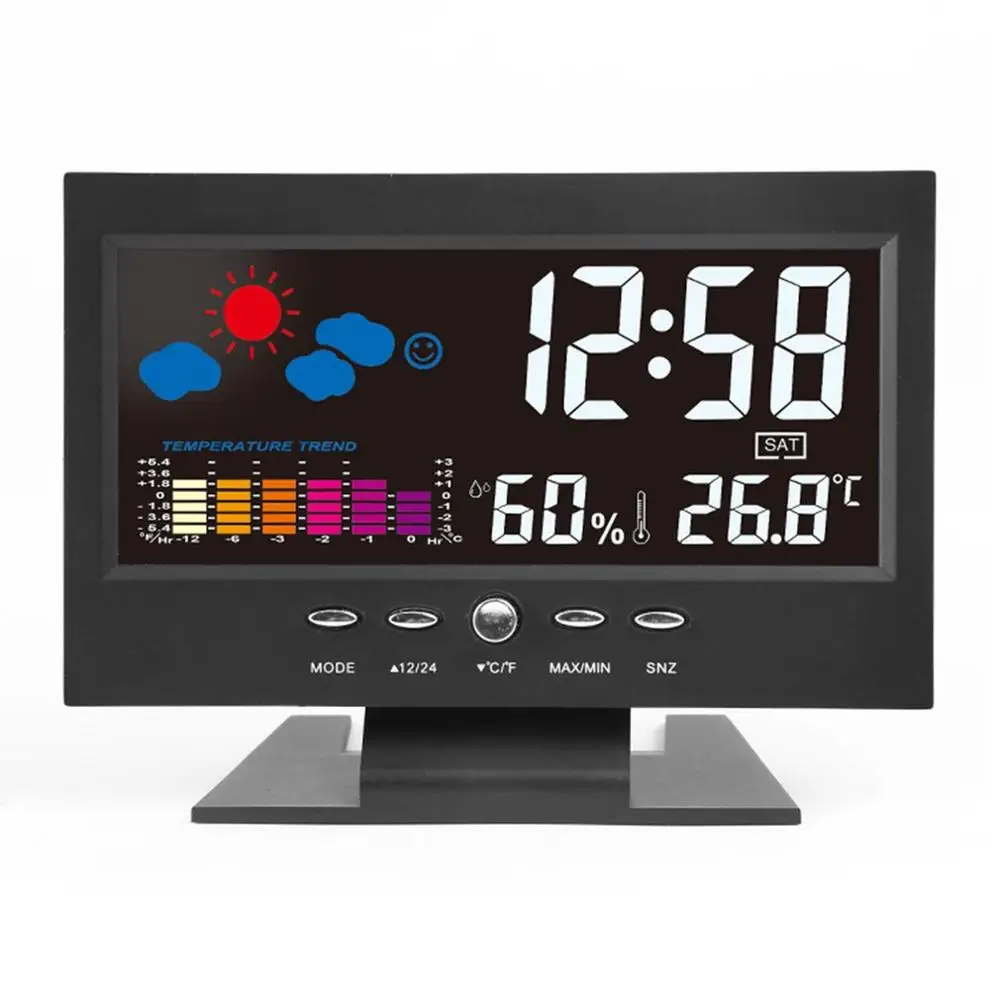 Electronic Digital LCD Temperature Humidity Monitor Clock Thermometer Hygrometer Electronic Indoor Home Weather Forecast Clock
Electronic Digital LCD Temperature Humidity Monitor Clock Thermometer Hygrometer Electronic Indoor Home Weather Forecast Clock
