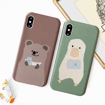 IRONGEER Cute Cartoon Bear Phone Case For iphone 11 Pro Max XR X XS Max 6 6s 7 8 Plus Cases Matte Silicone Soft Back Cover Capa 
IRONGEER Cute Cartoon Bear Phone Case For iphone 11 Pro Max XR X XS Max 6 6s 7 8 Plus Cases Matte Silicone Soft Back Cover Capa