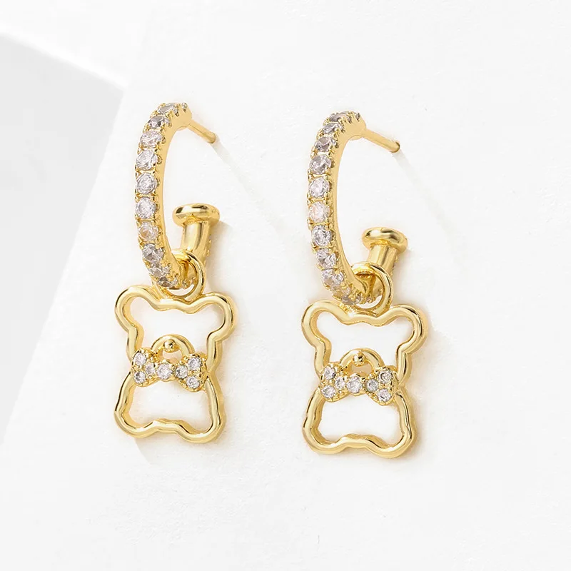 New Cute Animal Bear Stud Earring for Women Gold Personality AAA Zircon Stud Earrings Female Fashion Jewelry Statement Party Gif
New Cute Animal Bear Stud Earring for Women Gold Personality AAA Zircon Stud Earrings Female Fashion Jewelry Statement Party Gif