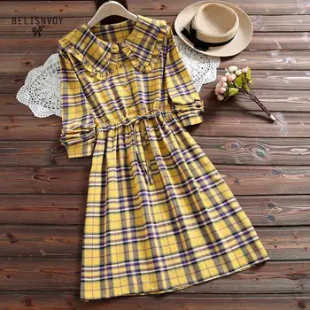 Japanese Mori Girl Red Yellow Plaid Vintage Dress Spring Autumn Women Sweet Lolita Vestidos Long Sleeve Elegant Dresses
Japanese Mori Girl Red Yellow Plaid Vintage Dress Spring Autumn Women Sweet Lolita Vestidos Long Sleeve Elegant Dresses