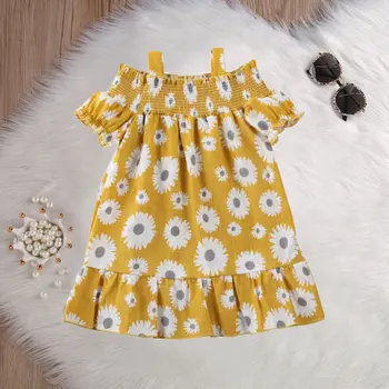 Fashion Toddler Kids Baby Girl Clothes Floral Off Shoulder Sunflower Dress Skirt Outfits Summer Clothing 1-6Y 
Fashion Toddler Kids Baby Girl Clothes Floral Off Shoulder Sunflower Dress Skirt Outfits Summer Clothing 1-6Y