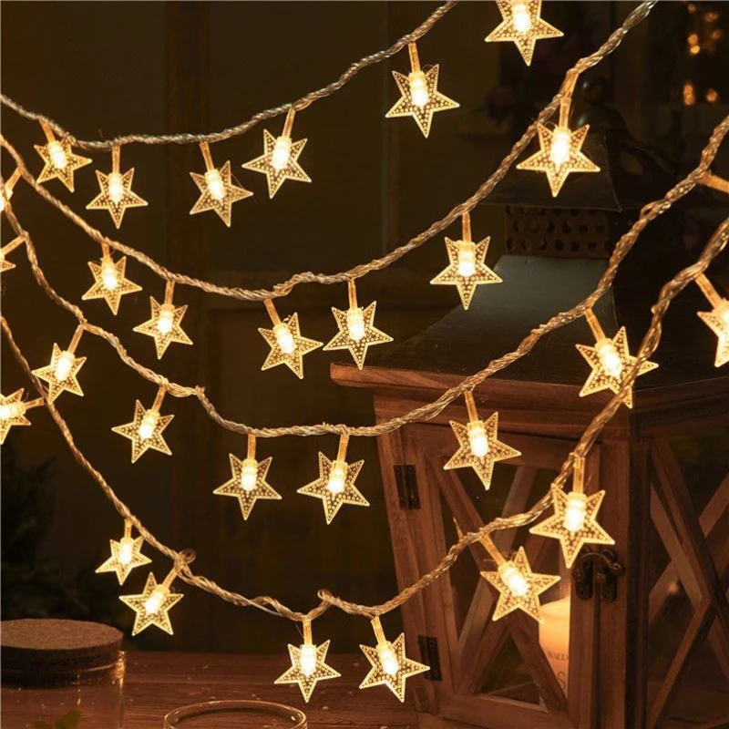 Fairy Lights 10M/20M/30M Snowflake Star Ball Christmas String Lights Garlands Outdoor For Room Wedding Party New Year Decoration Fairy Lights 10M/20M/30M Snowflake Star Ball Christmas String Lights Garlands Outdoor For Room Wedding Party New Year Decoration