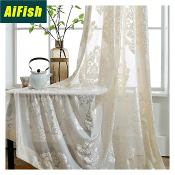 European Classic Flocking Semi-Shading Window Screen Living Room Bedroom Window Screen Floor To Ceiling Window Curtains wp011T4
European Classic Flocking Semi-Shading Window Screen Living Room Bedroom Window Screen Floor To Ceiling Window Curtains wp011T4
