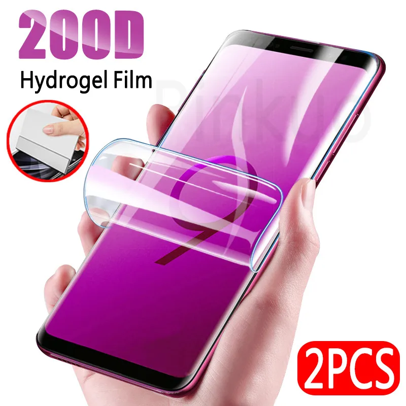 Фото 2Pcs 200D Screen Protector For Samsung Galaxy S10 S9 S8 Plus A50 Full Cover Soft Film Note 10 8 9 A30 Not Glass | Мобильные телефоны