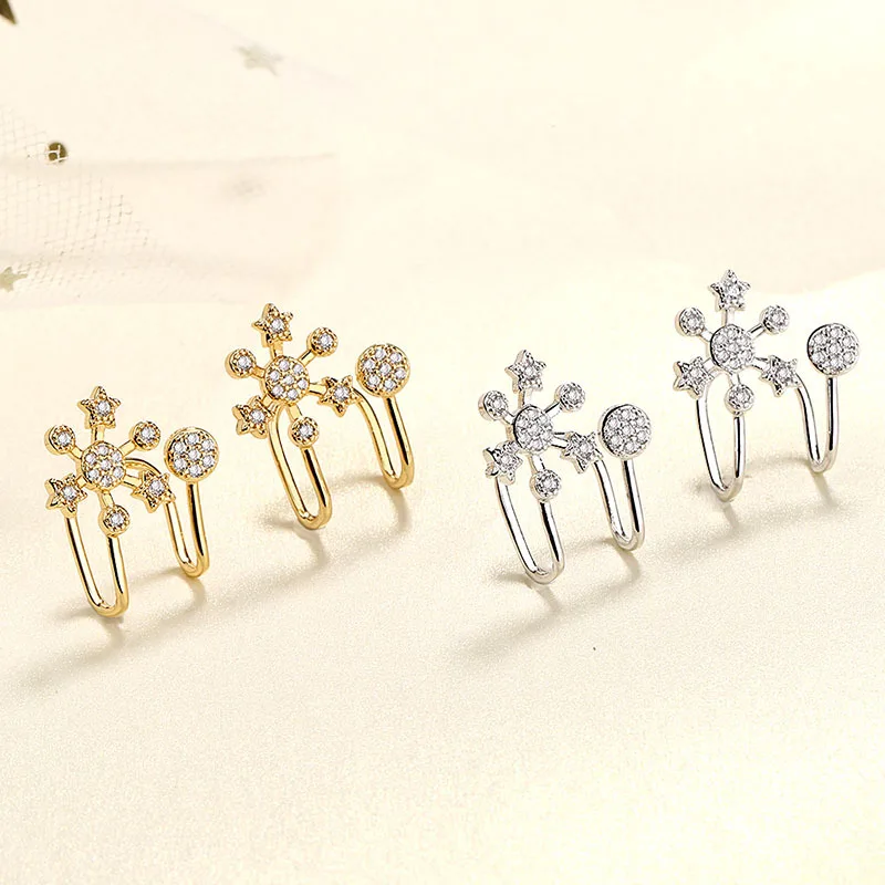 100% Real 925 Sterling Silver Flower Zircon Ear Cuff Earrings U Shape Non-pierced Cartilage Earrings Earlobe Earrings for Women
100% Real 925 Sterling Silver Flower Zircon Ear Cuff Earrings U Shape Non-pierced Cartilage Earrings Earlobe Earrings for Women