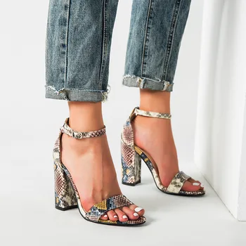 SLHJC Women Sandals Summer High Heel Leather Sandals Fashion Party Club Open Toe Snakeskin Pattern Buckle Zapatos de mujer 10 cm
SLHJC Women Sandals Summer High Heel Leather Sandals Fashion Party Club Open Toe Snakeskin Pattern Buckle Zapatos de mujer 10 cm