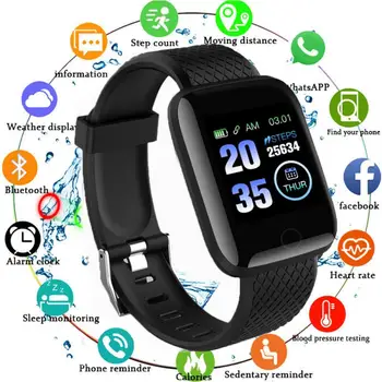 116Plus Smart Watch Bluetooth Heart Rate Blood Pressure Monitor Fitness Tracker Waterproof Call Message Information Reminder
116Plus Smart Watch Bluetooth Heart Rate Blood Pressure Monitor Fitness Tracker Waterproof Call Message Information Reminder