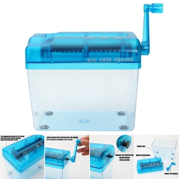 Mini Blue Shredder A6Manual Crusher Destroyers Paper Documents Cutting Machine for Home Office Desktop DQ-Drop
Mini Blue Shredder A6Manual Crusher Destroyers Paper Documents Cutting Machine for Home Office Desktop DQ-Drop