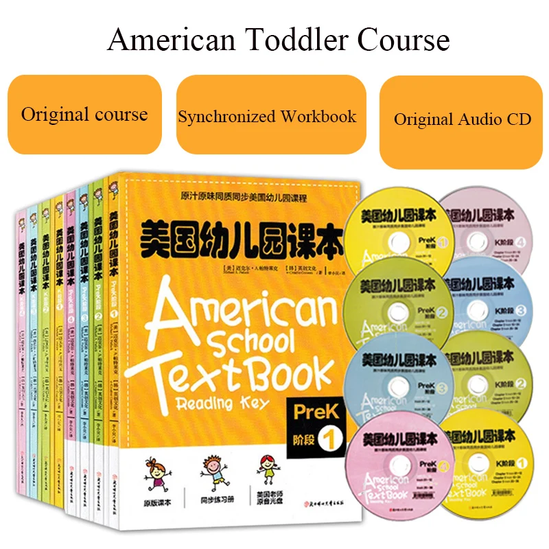 8pcs/set American school textbook Reading Key Books for Kid Children with CD Prek 1 to 4
8pcs/set American school textbook Reading Key Books for Kid Children with CD Prek 1 to 4