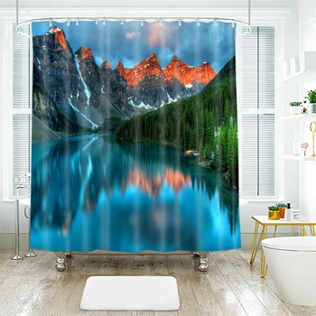 3d Ice Field Landscape Shower Curtains Clear Lake and Volcano Waterproof Thickened Bath Curtains for Bathroom Customizable 
3d Ice Field Landscape Shower Curtains Clear Lake and Volcano Waterproof Thickened Bath Curtains for Bathroom Customizable