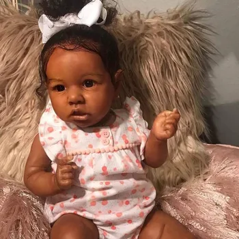 22 Inches Sutton Dark Skin Girl Reborn Baby Dolls With Random Full Clothes Gift- Cloth Body Doll With Heartbeats/Tears/Laughter 
22 Inches Sutton Dark Skin Girl Reborn Baby Dolls With Random Full Clothes Gift- Cloth Body Doll With Heartbeats/Tears/Laughter