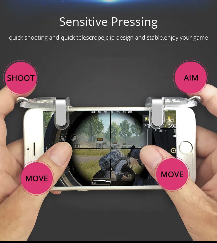 Mobile Phone Game Joystick Gamepad For PUBG Trigger Fire Button Controller Smartphone Shooting Game Aim Key L1R1 game Controller
Mobile Phone Game Joystick Gamepad For PUBG Trigger Fire Button Controller Smartphone Shooting Game Aim Key L1R1 game Controller