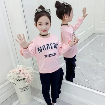 Girl clothes two-piece long-sleeved T-shirt letter print sweatshirt + pants cotton 2019 Hot sale 4-12 Ag e Kids Quality clothing
Girl clothes two-piece long-sleeved T-shirt letter print sweatshirt + pants cotton 2019 Hot sale 4-12 Ag e Kids Quality clothing