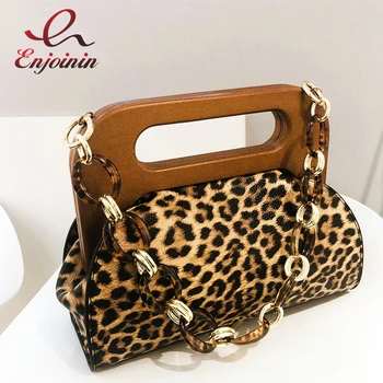 Vintage Wooden Buckle Leopard Pu Leather String Chain Ladies Handbag Shoulder Bag Purses Daily Clutch Bag Women Shell Bag
Vintage Wooden Buckle Leopard Pu Leather String Chain Ladies Handbag Shoulder Bag Purses Daily Clutch Bag Women Shell Bag