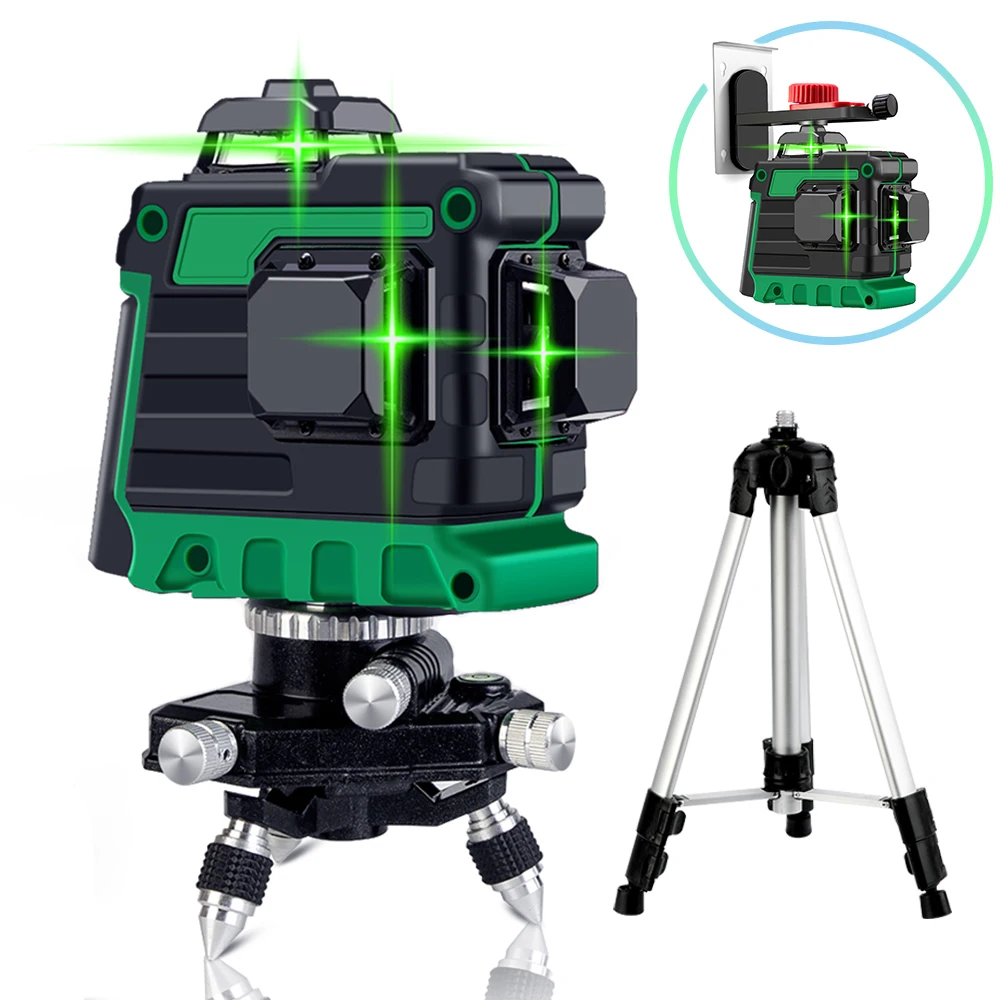 12 Lines 3D Laser Level Green Laser Line Self-Leveling 360 Degree Horizontal & Vertical Cross Lines With Tripod Outdoor
12 Lines 3D Laser Level Green Laser Line Self-Leveling 360 Degree Horizontal & Vertical Cross Lines With Tripod Outdoor