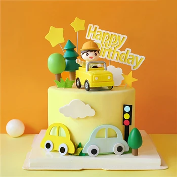 Yellow Cartoon suv car with boy Cake Topper for Boy's Happy Birthday Party Baking Decoration Dessert Supplies
Yellow Cartoon suv car with boy Cake Topper for Boy's Happy Birthday Party Baking Decoration Dessert Supplies