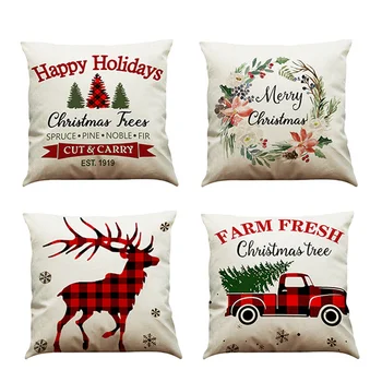 4pcs 45x45cm Farmhouse Christmas Pillow Covers Christmas Decorations Throw Pillows Cushion Case 
4pcs 45x45cm Farmhouse Christmas Pillow Covers Christmas Decorations Throw Pillows Cushion Case