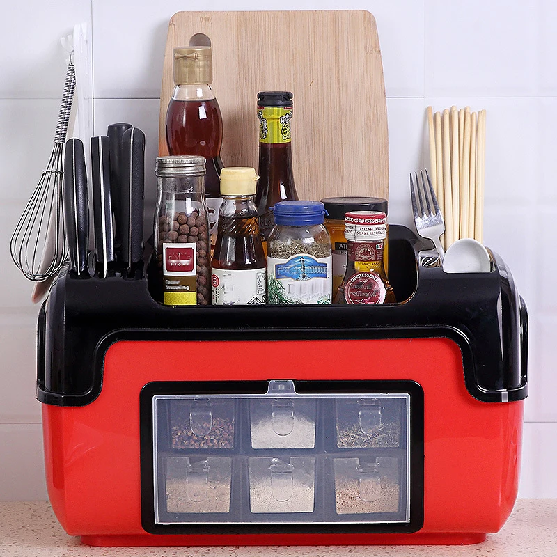Cordial Shining Multifunctional Kitchen Shelf Seasoning Box Spice Jar Storage Rack Chopsticks Cutter Storage Box Large Capacity
Cordial Shining Multifunctional Kitchen Shelf Seasoning Box Spice Jar Storage Rack Chopsticks Cutter Storage Box Large Capacity