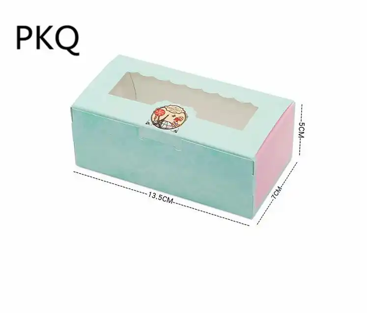 holes cupcake box bakery case kraft paper box for muffin wedding