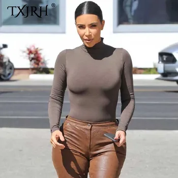 TXJRH Sexy Turtlenck Long Sleeve Romper Body Siamese Bodysuit Fashion Women Playsuits Slim Skinny Tight Undershirt Party 4 Color
TXJRH Sexy Turtlenck Long Sleeve Romper Body Siamese Bodysuit Fashion Women Playsuits Slim Skinny Tight Undershirt Party 4 Color