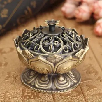 Chinese Buddha Alloy Incense Burner Lotus Flower Incense Holder Handmade Censer for Buddhist Home Office Decoration
Chinese Buddha Alloy Incense Burner Lotus Flower Incense Holder Handmade Censer for Buddhist Home Office Decoration