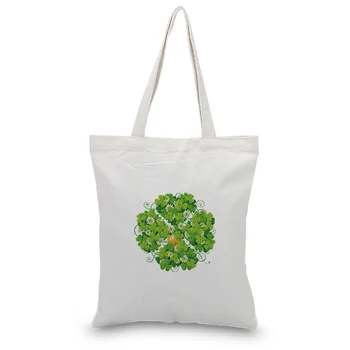 hand canvas handbag text DIY handbagbag clover pattern print customized printing logo daily use foldable shopping Reusable 
hand canvas handbag text DIY handbagbag clover pattern print customized printing logo daily use foldable shopping Reusable