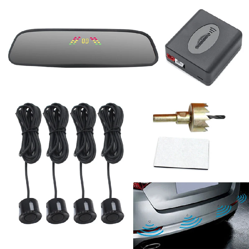 Auto Parking Radar Monitor Detector Car Reversing Image Crescent Buzzing Voice 4 Probes Parktronic Sensors Digital Display PZ306
Auto Parking Radar Monitor Detector Car Reversing Image Crescent Buzzing Voice 4 Probes Parktronic Sensors Digital Display PZ306
