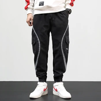Fashion Streetwear Men Jeans Stripe Spliced Designer Cargo Pants Harem Jeans Slack Bottom Elastic Waist Hip Hop Jogger Jeans Men
Fashion Streetwear Men Jeans Stripe Spliced Designer Cargo Pants Harem Jeans Slack Bottom Elastic Waist Hip Hop Jogger Jeans Men