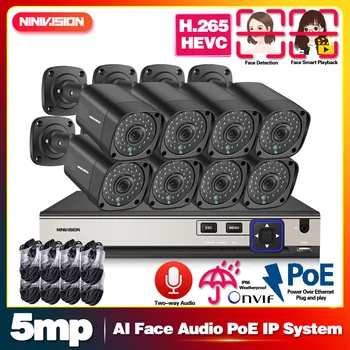 H.265 48V POE 8CH AI Human Detection Face Record CCTV NVR Two way audio System 5MP 2592*1944P 1/3 inch IP66 POE IP Camera Kit
H.265 48V POE 8CH AI Human Detection Face Record CCTV NVR Two way audio System 5MP 2592*1944P 1/3 inch IP66 POE IP Camera Kit