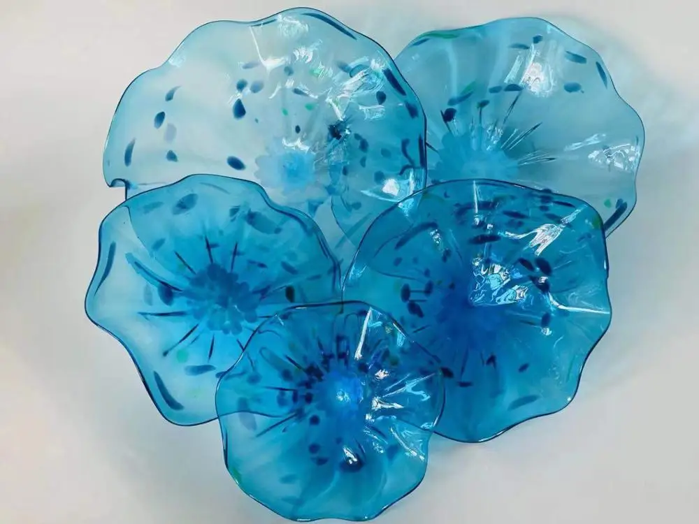 

Free Shipping Fancy Blown Murano Glass Wall Plates Elegant Tiffany Stained Glass Wall Lamps
