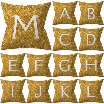 1Pcs Alphabet Letter Golden Decorative Cushion Cover Polyester Throw Pillowcase 45*45CM Sofa Home Decorative PillowCover 41013
1Pcs Alphabet Letter Golden Decorative Cushion Cover Polyester Throw Pillowcase 45*45CM Sofa Home Decorative PillowCover 41013