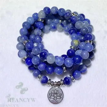 8mm Sapphire Lotus Pendant 108 Bead Mala Bracelet Bless Necklace Lucky Healing Chakra Spirituality Cuff Yoga Buddhism
8mm Sapphire Lotus Pendant 108 Bead Mala Bracelet Bless Necklace Lucky Healing Chakra Spirituality Cuff Yoga Buddhism