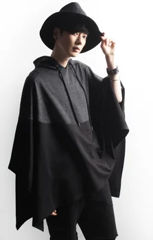 2019 spring Korean version of the popular cloak hooded sweatshirt stitching fashion tide men's cloak coat large size
2019 spring Korean version of the popular cloak hooded sweatshirt stitching fashion tide men's cloak coat large size