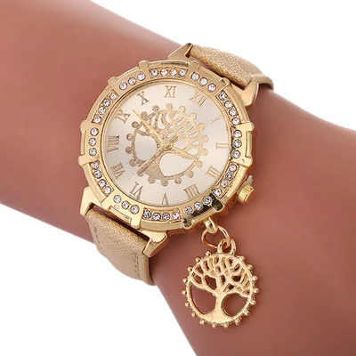 Women's Quartz Watch Inlaid Beautiful Rhinestone Color Strap Life Tree Pattern Texture Female Fashion Charm Watch Jewelry
Women's Quartz Watch Inlaid Beautiful Rhinestone Color Strap Life Tree Pattern Texture Female Fashion Charm Watch Jewelry