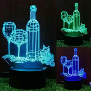 Creative 3D Led Night Lights Wine Glass Bottle Lamp Touch Sensor USB 7 Colors Table Light Xmas Home Decor Holiday Gifts 
Creative 3D Led Night Lights Wine Glass Bottle Lamp Touch Sensor USB 7 Colors Table Light Xmas Home Decor Holiday Gifts