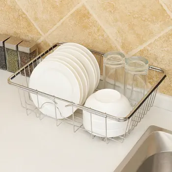 Adjustable Over Sink Dish Drying Rack Stainless Steel Kitchen Storage Basket Drain Holder Fruit Rustproof Bowl Dish Glass Rack
Adjustable Over Sink Dish Drying Rack Stainless Steel Kitchen Storage Basket Drain Holder Fruit Rustproof Bowl Dish Glass Rack