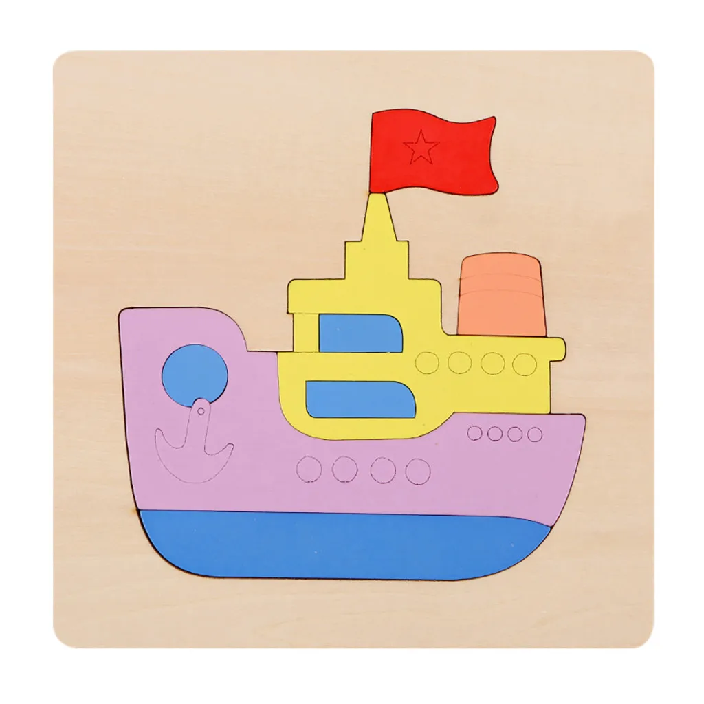 Kids Toy Wood Puzzle Board Cartoon animal Learning Education Interesting Wooden Toys Children