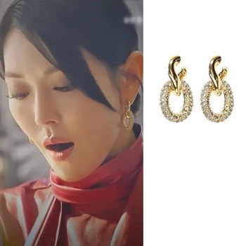 Fashion new Lee Ji-ah elegant high quality Earrings Korean for women gilrs Drama Penthouse Kim So-yeon style Earrings