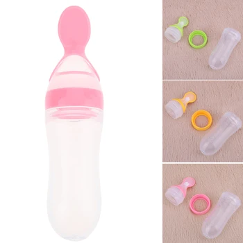 90ml Silicone Extrusion Type Feeding Spoon Rice Paste Feeding Bottle Spoon Infant Cereal Food Supplement Feeder Safe Tableware
90ml Silicone Extrusion Type Feeding Spoon Rice Paste Feeding Bottle Spoon Infant Cereal Food Supplement Feeder Safe Tableware