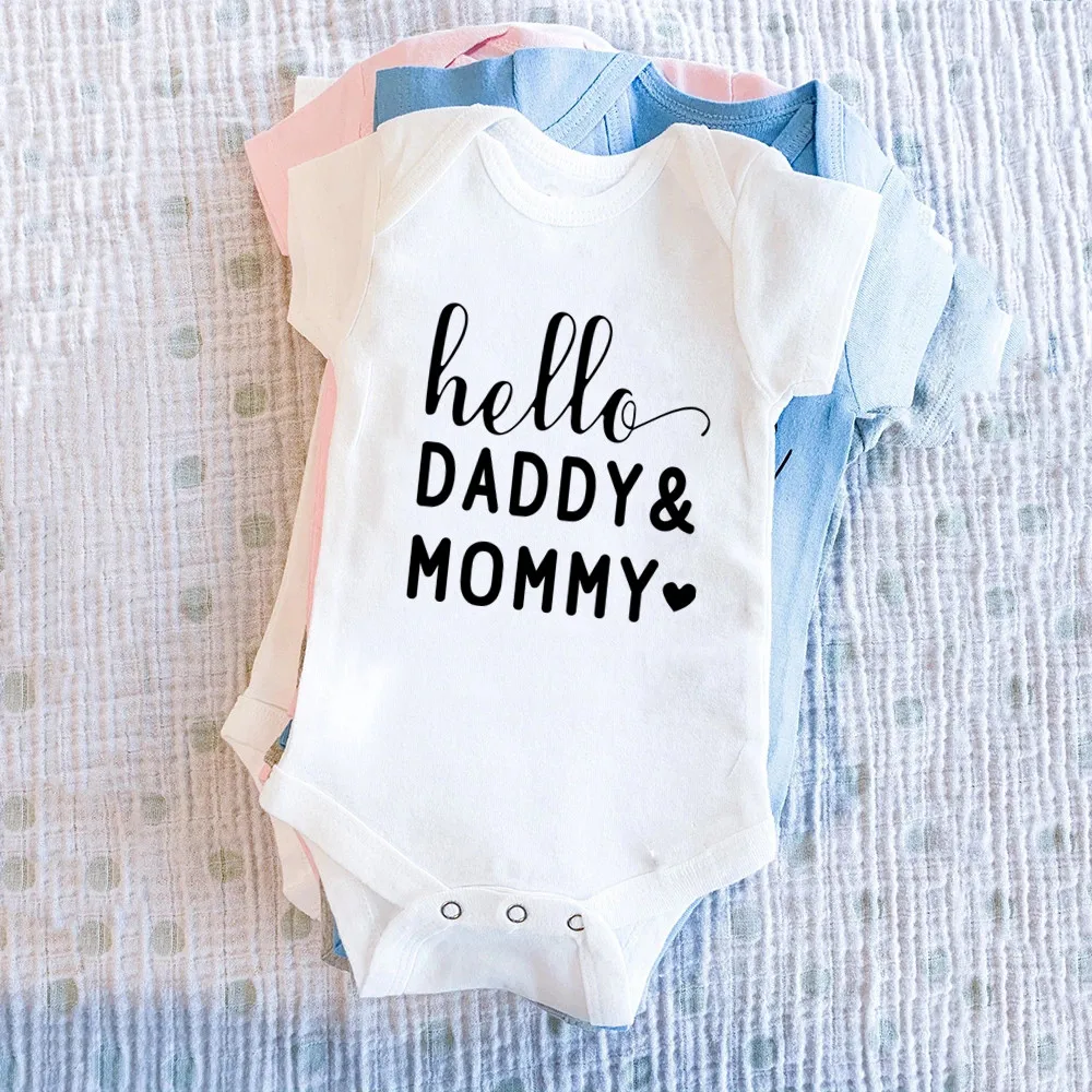 

Hello Daddy&mommy Baby Romper Summer Cotton Short Sleeve Baby Clothes for Newbron Infant and Toddler Outfits