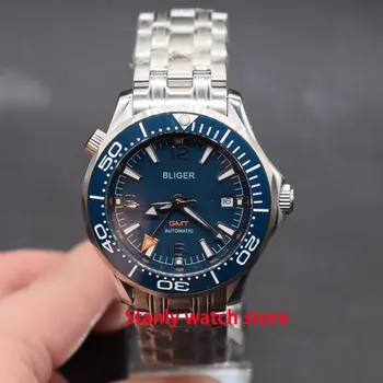 Bliger 41mm brand new blue dial luminous marks sapphire blue ceramic rotating bezel GMT function automatic men's wrist watches
Bliger 41mm brand new blue dial luminous marks sapphire blue ceramic rotating bezel GMT function automatic men's wrist watches