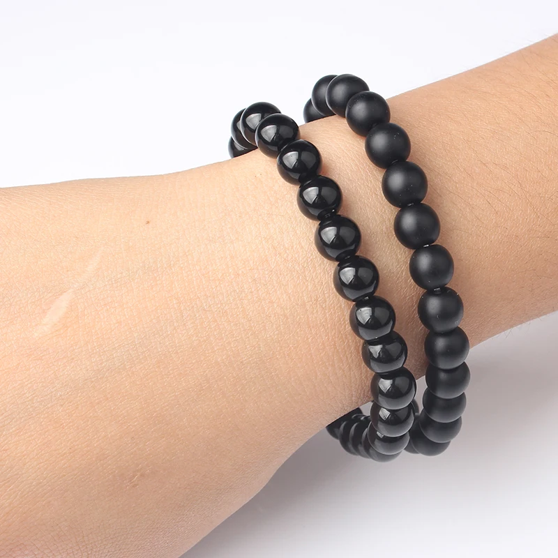 LanLi 8mm glassy luster and dull polish Black Onyx lover bracelet be fit for men and women Giving presents and self use
LanLi 8mm glassy luster and dull polish Black Onyx lover bracelet be fit for men and women Giving presents and self use